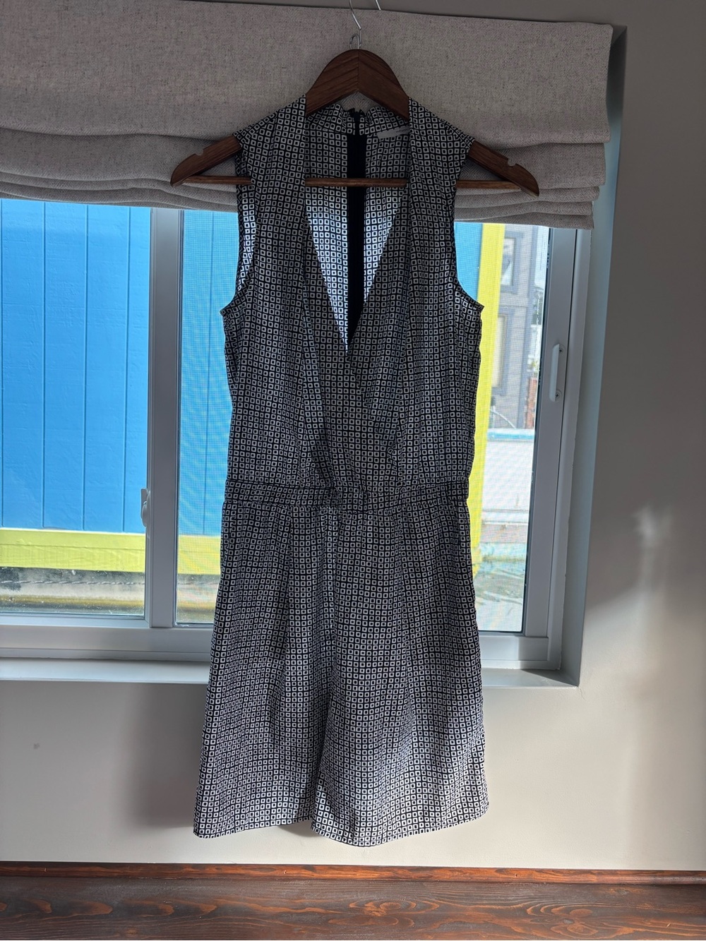 Halogen Black & White Geometric Printed Jumpsuit